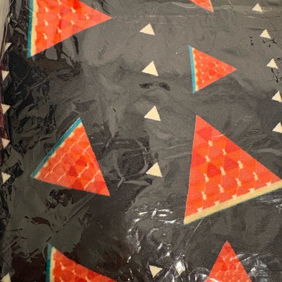 LuLaRoe Women Vintage OS Leggings Black red White watermelon Geometric Print - Picture 3 of 4